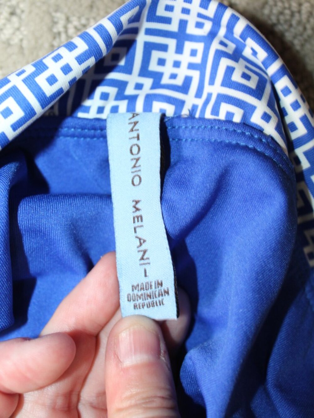 Antonio Melani Size L Royal Blue Geometric Bikini Swimsuit Set - Picture 6 of 6